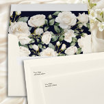 Floral Roses Dark Blue and Cream Invitation Envelope<br><div class="desc">Elegant floral envelopes for 5x7 invitations, in cream and dark navy midnight blue with your return address pre-printed on the front. The inside flap is decorated with creamy white roses. Coordinating stationery and party decor is available in my Princess Dress and Roses Quinceanera Collection but please message me if you...</div>