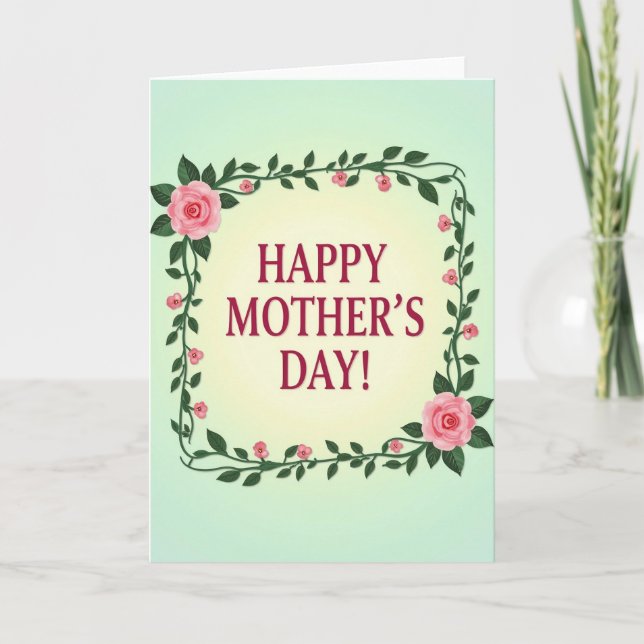 Floral Roses Greeting Card (Front)