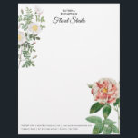 Floral Roses Minimalist Business Corporate Letterhead<br><div class="desc">A classy white design with your name and details. Perfect for small and large corporate businesses. Professional and clean design.</div>