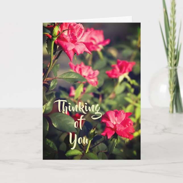 Floral Roses Thinking of You Card (Front)