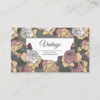 Floral Roses Vintage Business Card