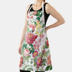 Floral Roses Vintage Spring Garden Apron