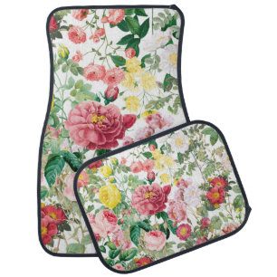 Floral Roses Vintage Spring Garden Car Floor Mat