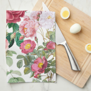 Floral Roses Vintage Spring Garden Kitchen Towel