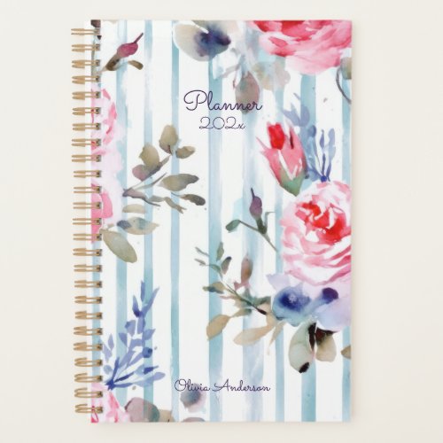 Floral Roses Weekly Monthly 2024 Planner