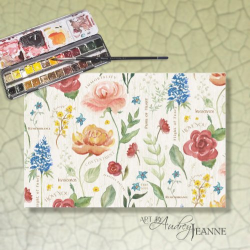 Floral Roses Wildflowers Floriography Decoupage Tissue Paper