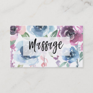 *~* Floral Roses Wisteria Flowers MASSAGE Floral Business Card