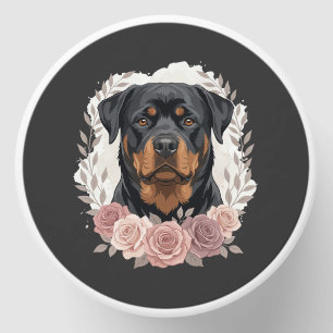 Floral Rottweiler Dog Portrait Sublimation Mini Candle Favors