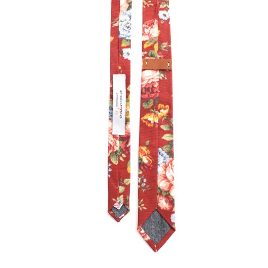 Floral Rouge Necktie w/Personalized Monogram (Back)