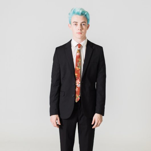 Floral Rouge Necktie w/Personalized Monogram (Model)