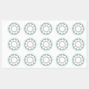 Floral round frame with pink rose flowers   kids' labels