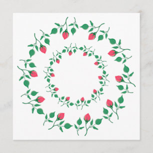 Floral round frame with pink rose flowers   menu