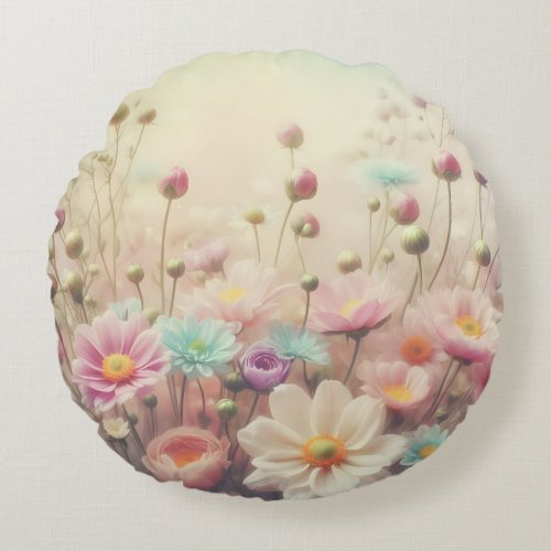 Floral  round pillow