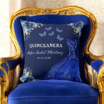 Floral Royal Blue Gold Princess Quinceanera Throw Pillow<br><div class="desc">Add a touch of elegance to your celebration with the Floral Royal Blue Gold Princess Quinceañera Throw Pillow. Featuring a luxurious royal blue background with stunning gold floral accents, this pillow is perfect for enhancing your quinceañera décor. The delicate princess-themed design captures the beauty of this special milestone, making it...</div>