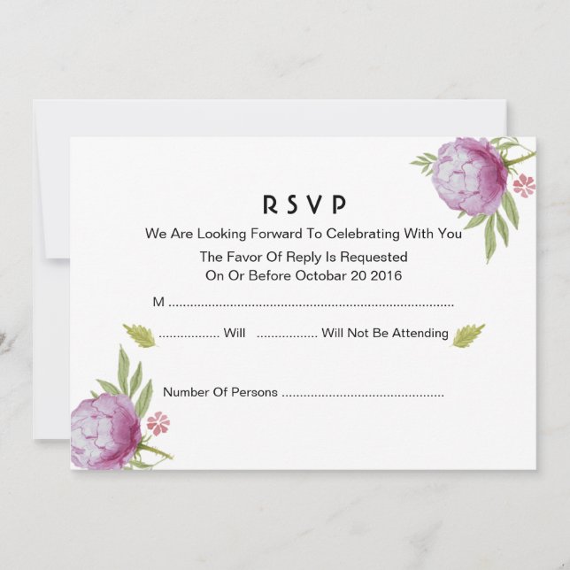 Floral RSVP Card (Front)