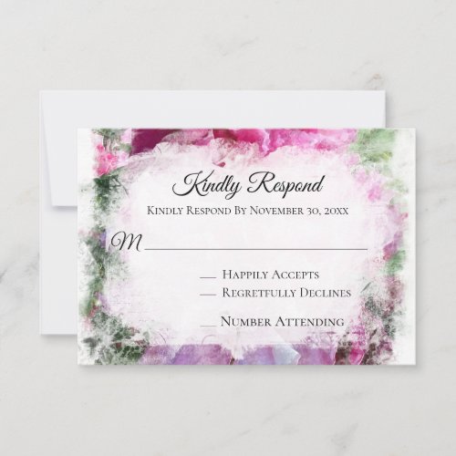 *~* Floral RSVP PEONY AR1 Wedding RSVP