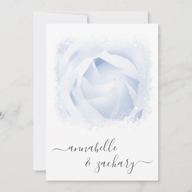 *~* Floral RSVP + QR  Rose  AR8 Wedding Invitation (Front)