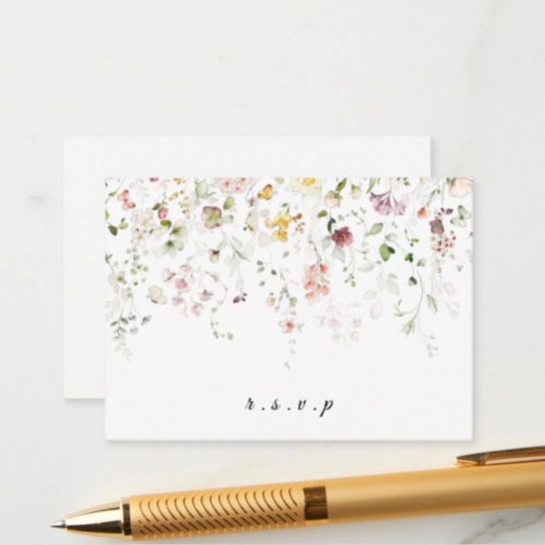 Floral RSVP Reply Card for Wedding Invitation