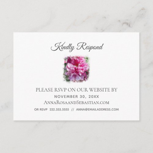 *~* Floral RSVP Website AR1 Wedding RSVP Enclosure Card