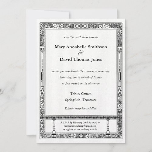 Floral RSVP Wedding Invitation with Directions