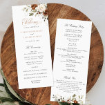 Floral Rust Cream Greenery Fall Wedding Program<br><div class="desc">Floral Rust Cream Greenery Fall Wedding Program. Floral Terracotta Burnt Orange Ivory Cream Wedding Order of Service</div>