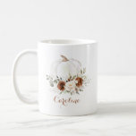 Floral Rust Cream Pumpkin Personalized Mug<br><div class="desc">Floral Rust Ivory Cream Pumpkin Greenery Bridal Shower Personalized Bridesmaids Coffee Mug</div>