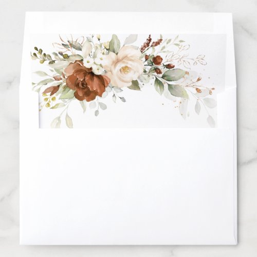 Floral Rust Greenery Burnt Orange Envelope Liner