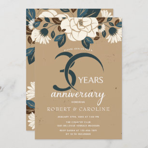 Floral Rustic 30th Wedding Anniversary Invitation