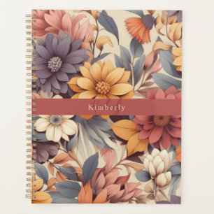 Floral rustic colorful bohemian botanical planner