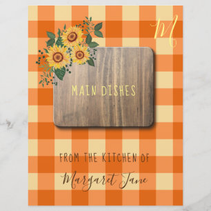 Floral rustic farmhouse recipe organizer divider