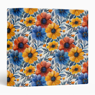  Floral rustic fashion retro pattern 3 Ring Binder