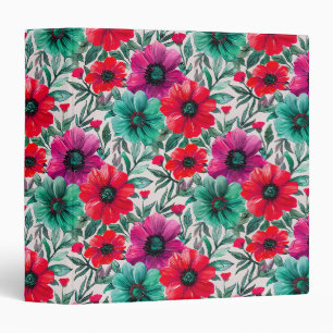 Floral rustic fashion retro pattern 3 Ring Binder