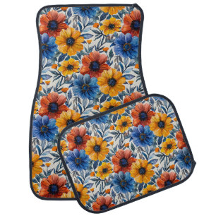 Floral rustic fashion retro pattern Car Floor Mat