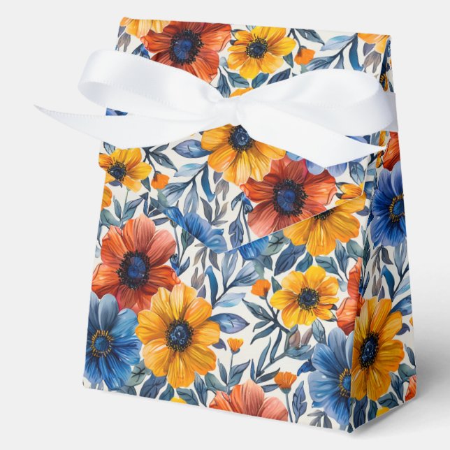  Floral rustic fashion retro pattern Favor Boxes (Front)