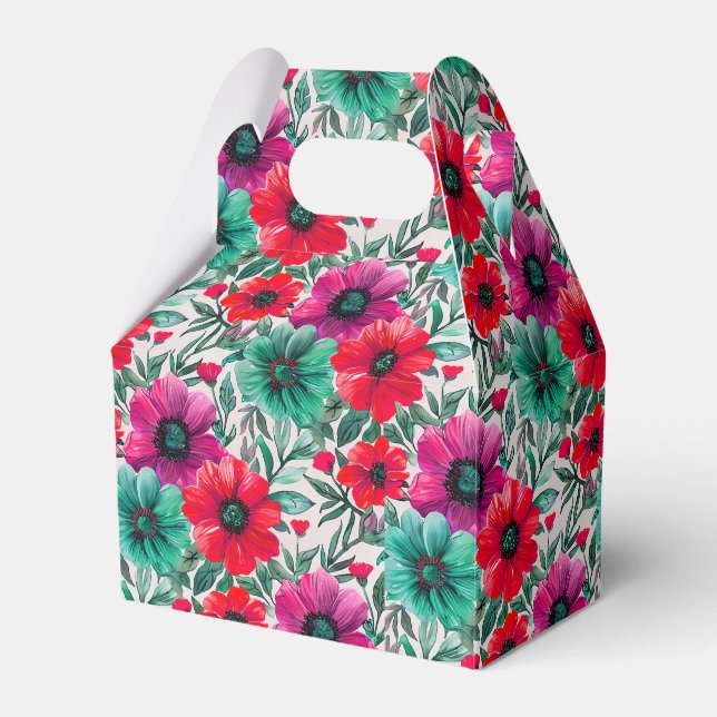  Floral rustic fashion retro pattern Favor Boxes (Front Side)