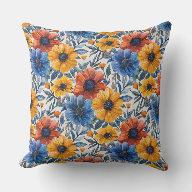  Floral rustic fashion retro pattern Outdoor Pillow (Front)