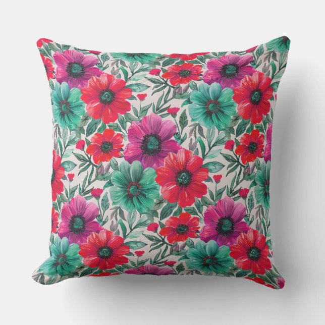  Floral rustic fashion retro pattern Outdoor Pillow (Front)