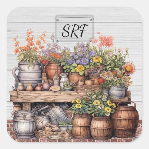 Floral Rustic Garden Sticker Matching Stationery