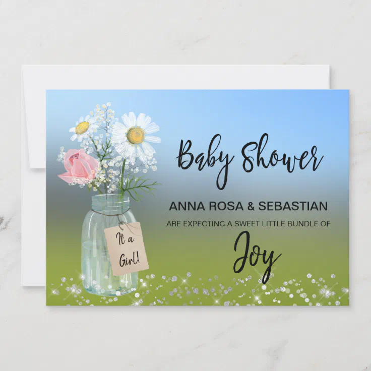 mason jar baby shower invitations