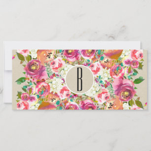 Floral Rustic Kraft Monogram Gift Certificate