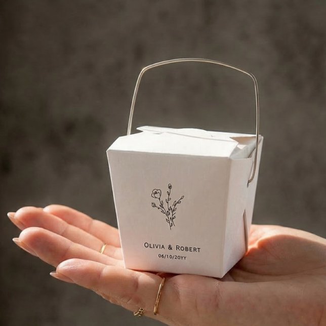 Floral Rustic Simple Custom Wedding Favor Boxes (Creator Uploaded)