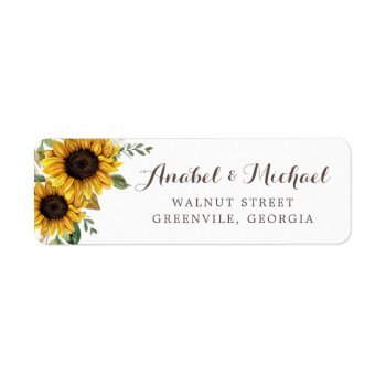 Floral Rustic Sunflower Country Barn Address Label by HannahMaria at Zazzle