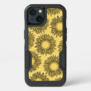 Floral Rustic Sunflower Hand Drawn iPhone 13 Case