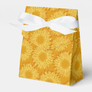 Floral Rustic Sunflower Light Hand Drawn Favor Boxes