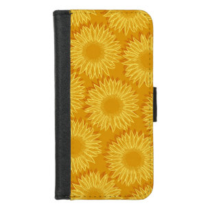 Floral Rustic Sunflower Light Hand Drawn iPhone 8/7 Wallet Case