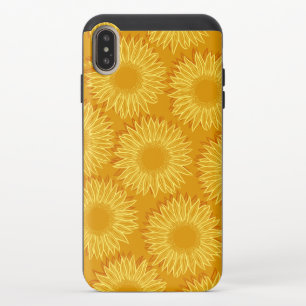 Floral Rustic Sunflower Light Hand Drawn iPhone XS Max Slider Case