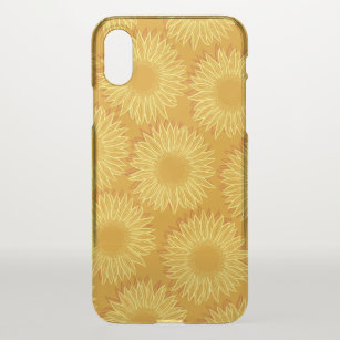 Floral Rustic Sunflower Light Hand Drawn iPhone XS Case