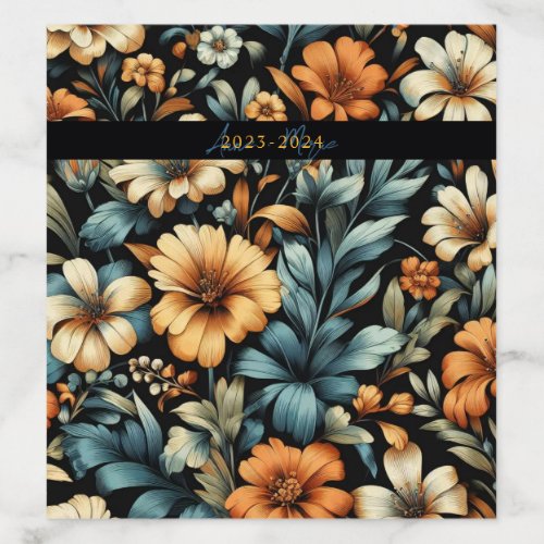 Floral rustic vintage elegant black envelope liner