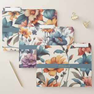 Floral rustic vintage elegant stylish file folder