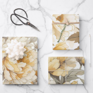 Floral rustic vintage elegant stylish wrapping paper sheets